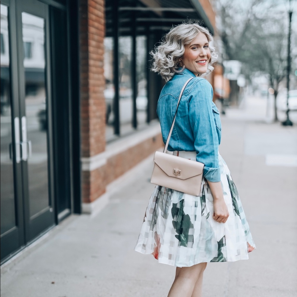 Ted Baker London Floral Mini Skirt- Size 1 (US 4)